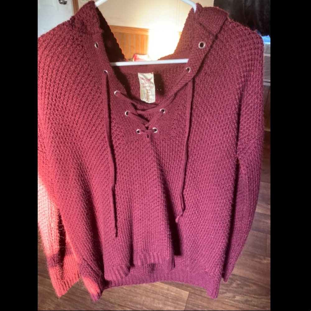 Tie front sweater